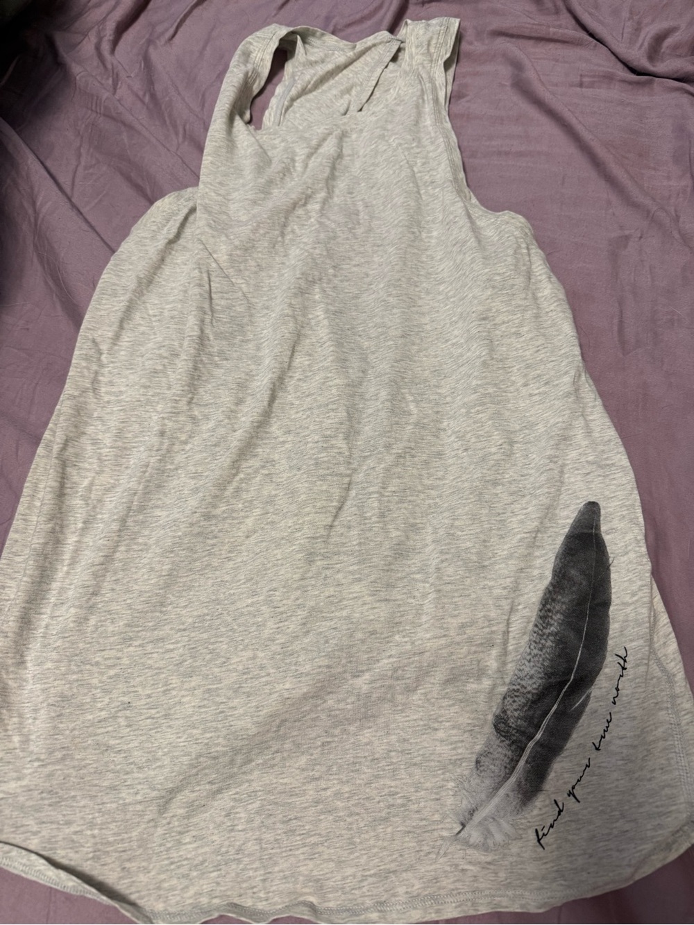 Women's lululemon Light Gray Feather-Print Tank Top